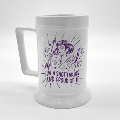 I'm A Sagittarius And Proud Of It Zodiac Birthday Beer Stein