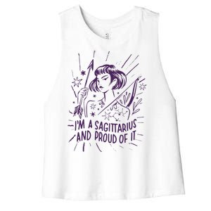 I'm A Sagittarius And Proud Of It Zodiac Birthday Women's Racerback Cropped Tank