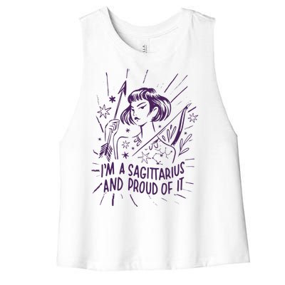 I'm A Sagittarius And Proud Of It Zodiac Birthday Women's Racerback Cropped Tank