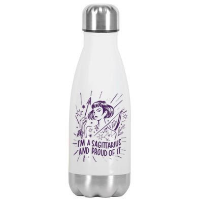 I'm A Sagittarius And Proud Of It Zodiac Birthday Stainless Steel Insulated Water Bottle