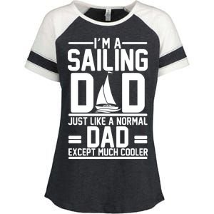 I'm A Sailing Dad Like A Normal Dad But Much Cooler Enza Ladies Jersey Colorblock Tee