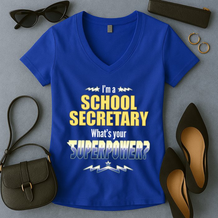 I'm A School Secretary What's Your Superpower? Women's V-Neck T-Shirt