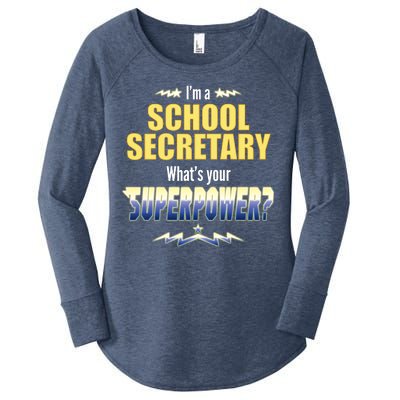 I'm A School Secretary What's Your Superpower? Women's Perfect Tri Tunic Long Sleeve Shirt