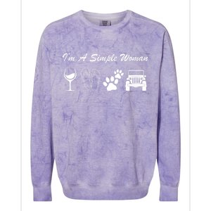 I'm A Simple Woman Living A Simple Life Colorblast Crewneck Sweatshirt