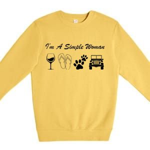 I'm A Simple Woman Living A Simple Life Premium Crewneck Sweatshirt