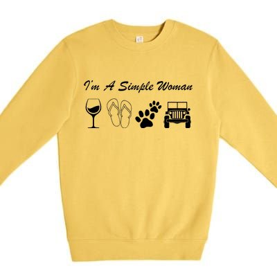 I'm A Simple Woman Living A Simple Life Premium Crewneck Sweatshirt