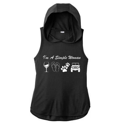 I'm A Simple Woman Living A Simple Life Ladies PosiCharge Tri-Blend Wicking Draft Hoodie Tank