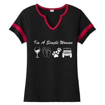 I'm A Simple Woman Living A Simple Life Ladies Halftime Notch Neck Tee