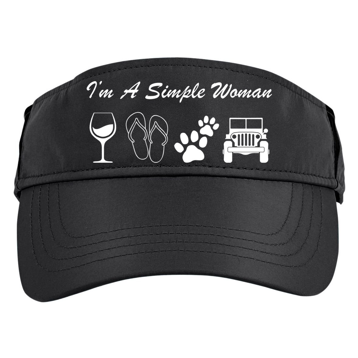 I'm A Simple Woman Living A Simple Life Adult Drive Performance Visor