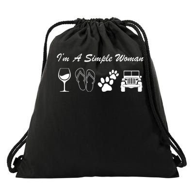 I'm A Simple Woman Living A Simple Life Drawstring Bag