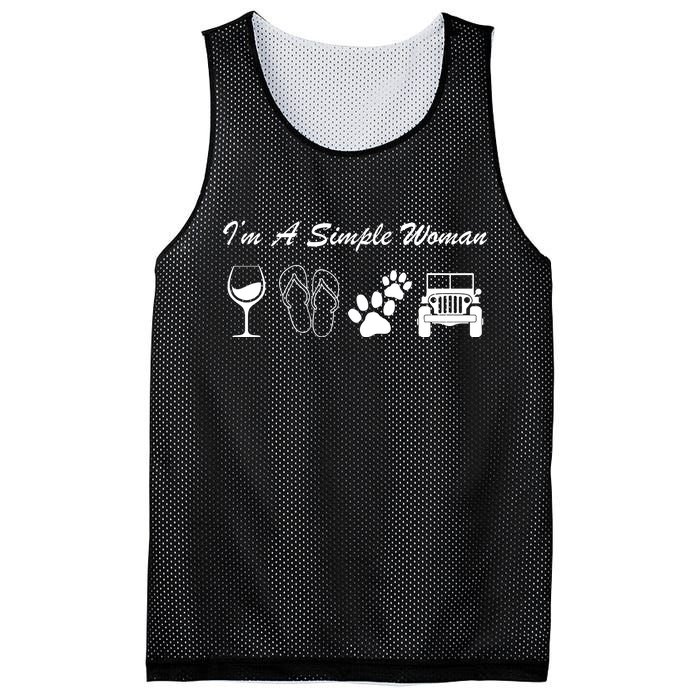 I'm A Simple Woman Living A Simple Life Mesh Reversible Basketball Jersey Tank