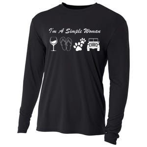 I'm A Simple Woman Living A Simple Life Cooling Performance Long Sleeve Crew