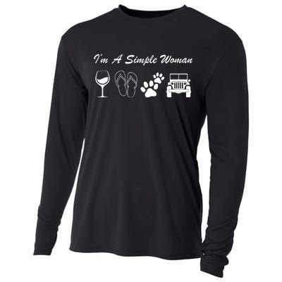 I'm A Simple Woman Living A Simple Life Cooling Performance Long Sleeve Crew