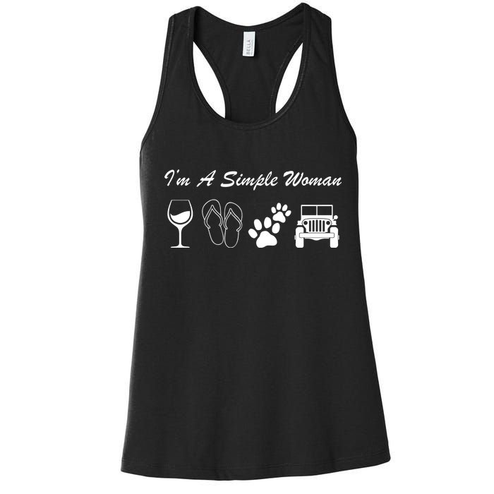 I'm A Simple Woman Living A Simple Life Women's Racerback Tank