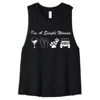 I'm A Simple Woman Living A Simple Life Women's Racerback Cropped Tank