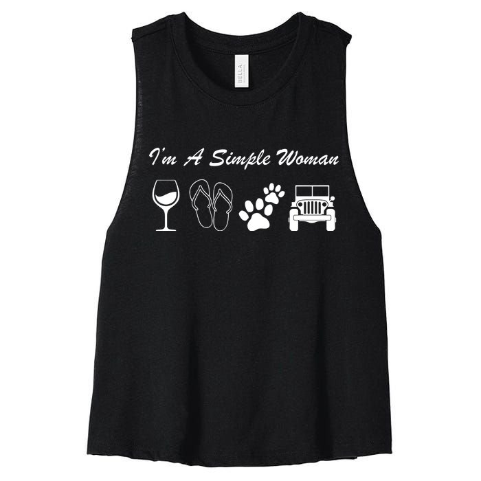 I'm A Simple Woman Living A Simple Life Women's Racerback Cropped Tank