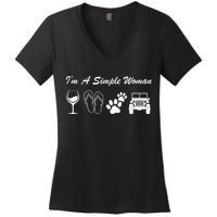 I'm A Simple Woman Living A Simple Life Women's V-Neck T-Shirt