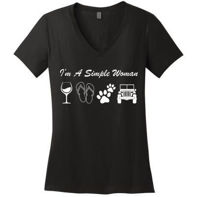 I'm A Simple Woman Living A Simple Life Women's V-Neck T-Shirt