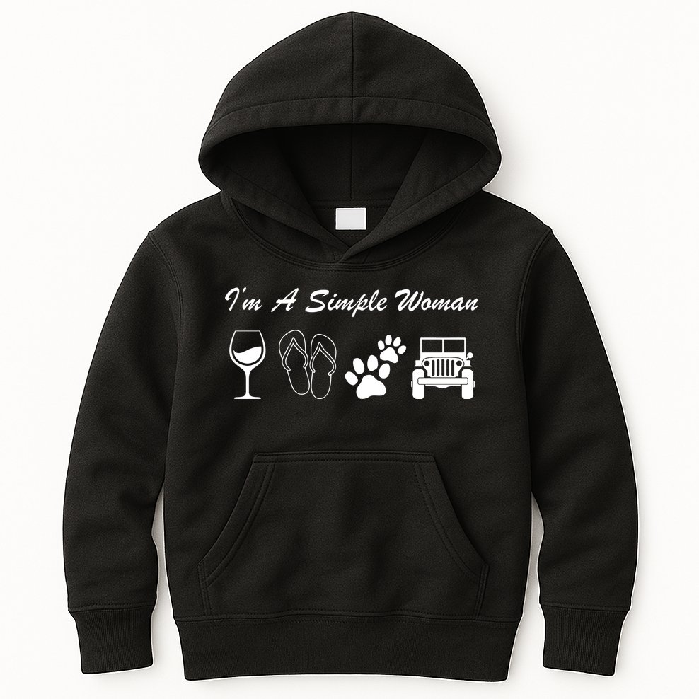 I'm A Simple Woman Living A Simple Life Kids Hoodie