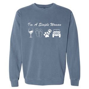 I'm A Simple Woman Living A Simple Life Garment-Dyed Sweatshirt