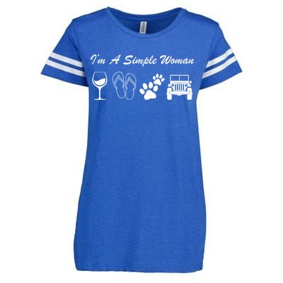 I'm A Simple Woman Living A Simple Life Enza Ladies Jersey Football T-Shirt