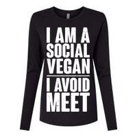 I'm A Social Vegan I Avoid Meet Womens Cotton Relaxed Long Sleeve T-Shirt