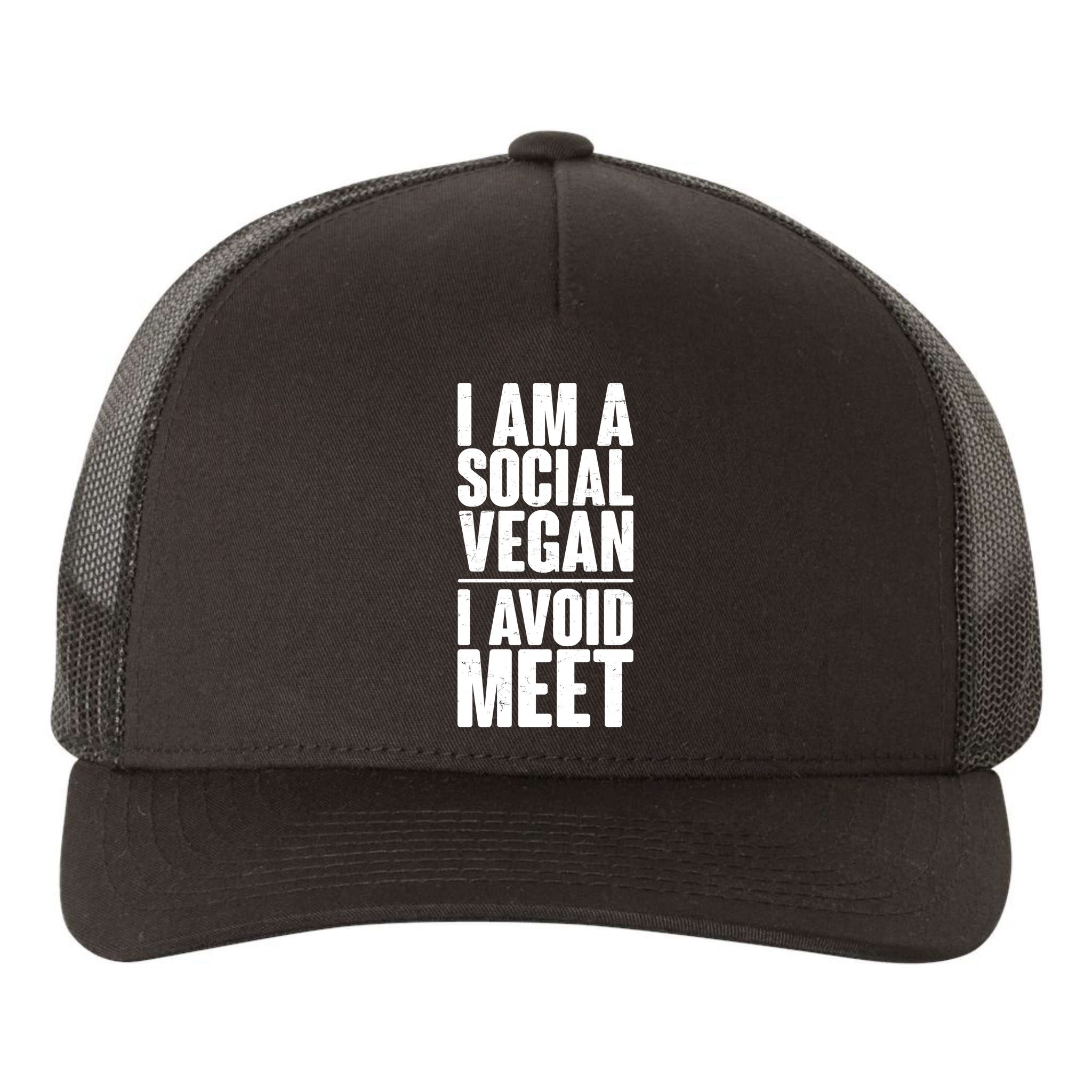 I'm A Social Vegan I Avoid Meet Yupoong Adult 5-Panel Trucker Hat