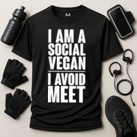 I'm A Social Vegan I Avoid Meet Cooling Performance Crew T-Shirt