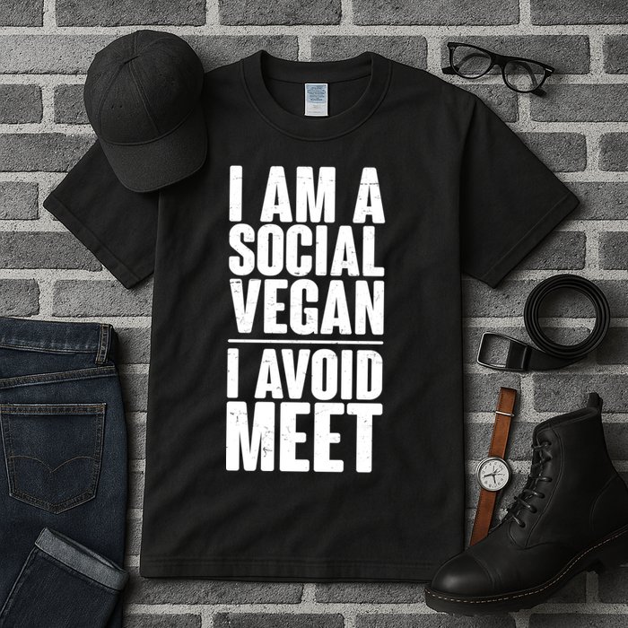 I'm A Social Vegan I Avoid Meet Tall T-Shirt