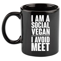 I'm A Social Vegan I Avoid Meet 11oz C Handle Ceramic Mug