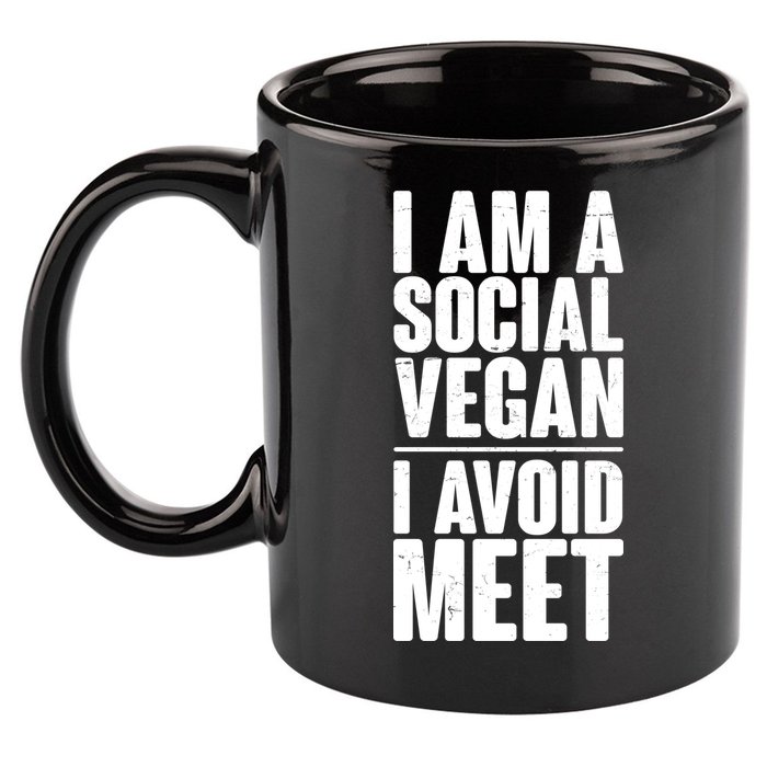 I'm A Social Vegan I Avoid Meet 11oz C Handle Ceramic Mug