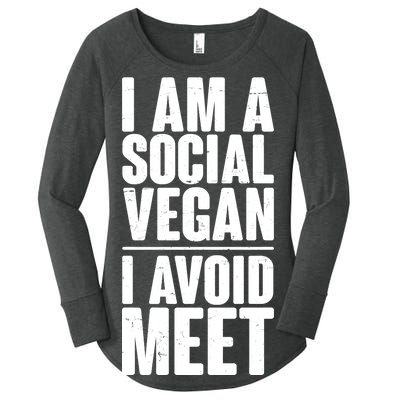 I'm A Social Vegan I Avoid Meet Women's Perfect Tri Tunic Long Sleeve Shirt