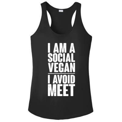 I'm A Social Vegan I Avoid Meet Ladies PosiCharge Competitor Racerback Tank