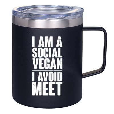 I'm A Social Vegan I Avoid Meet 12oz Stainless Steel Coffee Mug