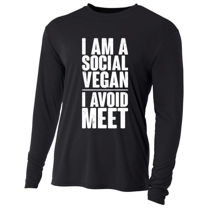 I'm A Social Vegan I Avoid Meet Cooling Performance Long Sleeve Crew
