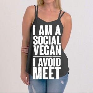 I'm A Social Vegan I Avoid Meet Women's Strappy Tank