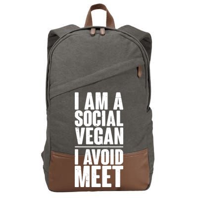 I'm A Social Vegan I Avoid Meet Cotton Canvas Backpack