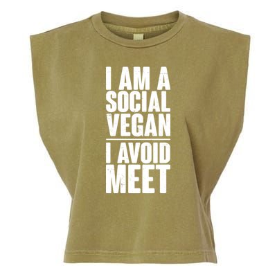 I'm A Social Vegan I Avoid Meet Garment-Dyed Women's Muscle Tee
