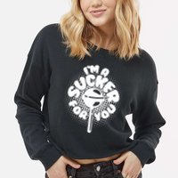 I'm A Sucker For You Cropped Pullover Crew