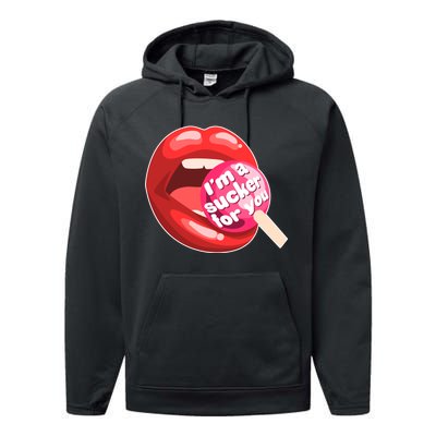 I'm A Sucker For You Funny Performance Fleece Hoodie