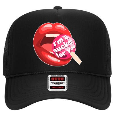 I'm A Sucker For You Funny High Crown Mesh Back Trucker Hat