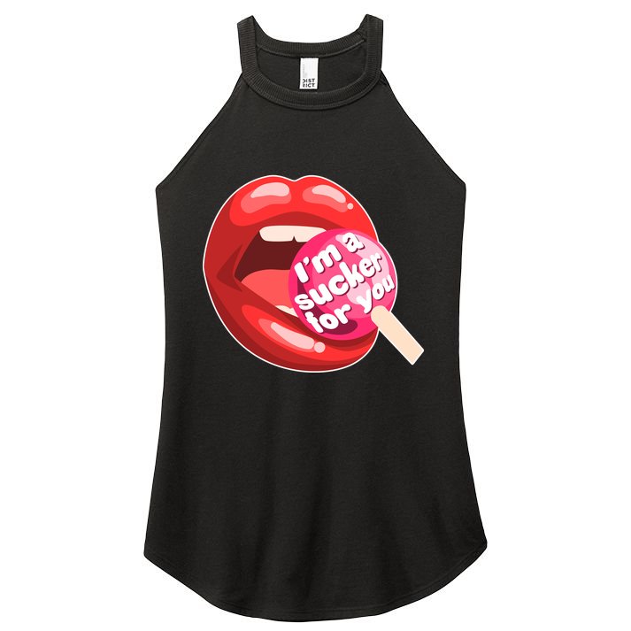 I'm A Sucker For You Funny Women's Perfect Tri Rocker Tank