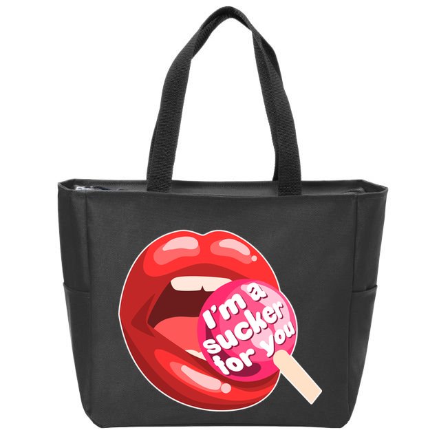 I'm A Sucker For You Funny Zip Tote Bag