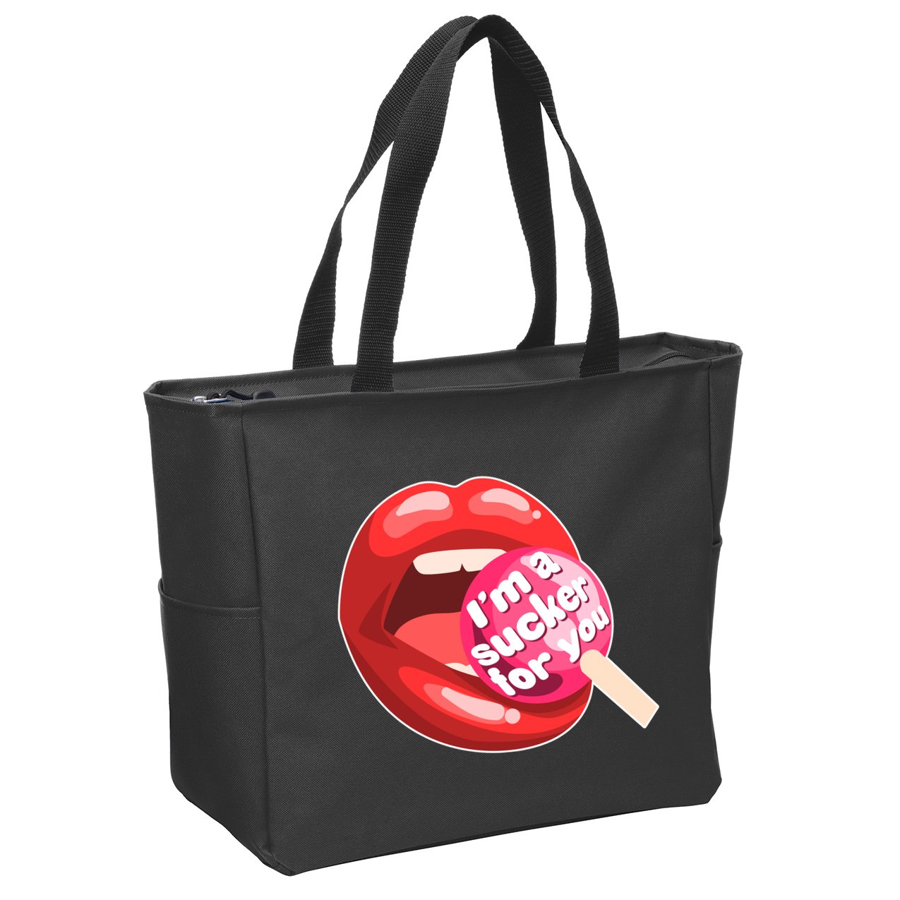 I'm A Sucker For You Funny Zip Tote Bag
