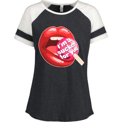 I'm A Sucker For You Funny Enza Ladies Jersey Colorblock Tee