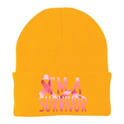 I'm a Survivor Breast Cancer Awareness Knit Cap Winter Beanie