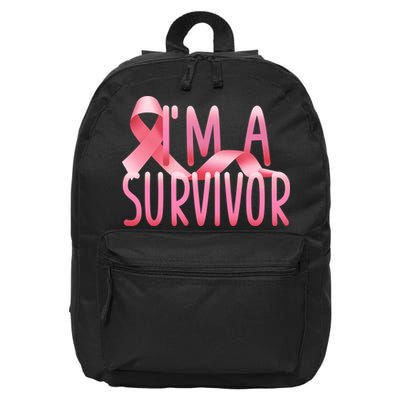 I'm a Survivor Breast Cancer Awareness 16 in Basic Backpack