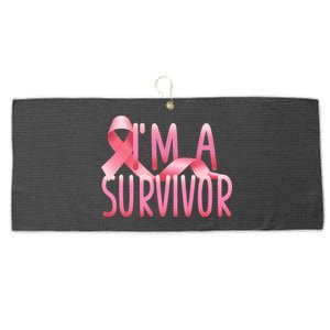 I'm A Survivor Breast Cancer Awareness Large Microfiber Waffle Golf Towel