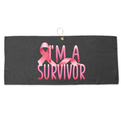 I'm A Survivor Breast Cancer Awareness Large Microfiber Waffle Golf Towel