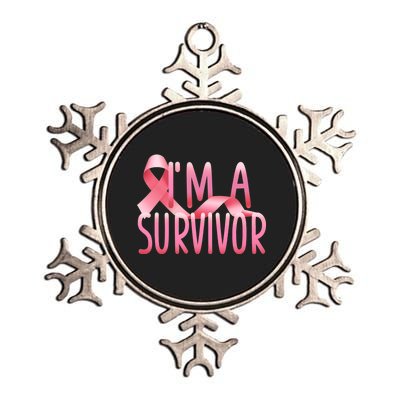 I'm A Survivor Breast Cancer Awareness Metallic Star Ornament